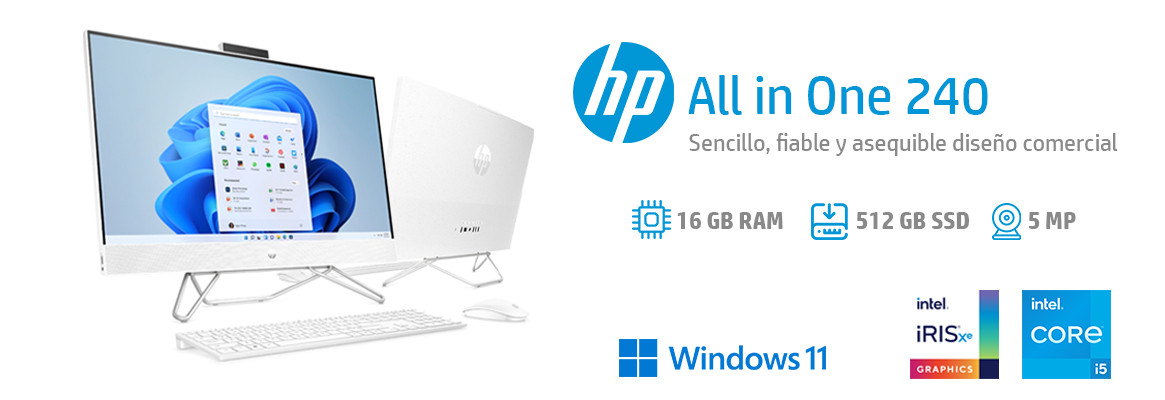 HP All in One 240 16 GB RAM, 512 GB SSD, 5 MP, Windows 11